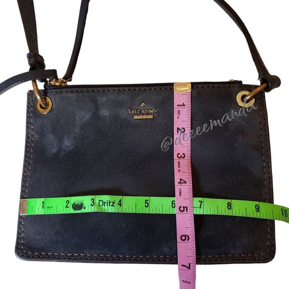 kate spade Bags Kate Spade Navy Suede Pebbled Leather Crossbody Bag